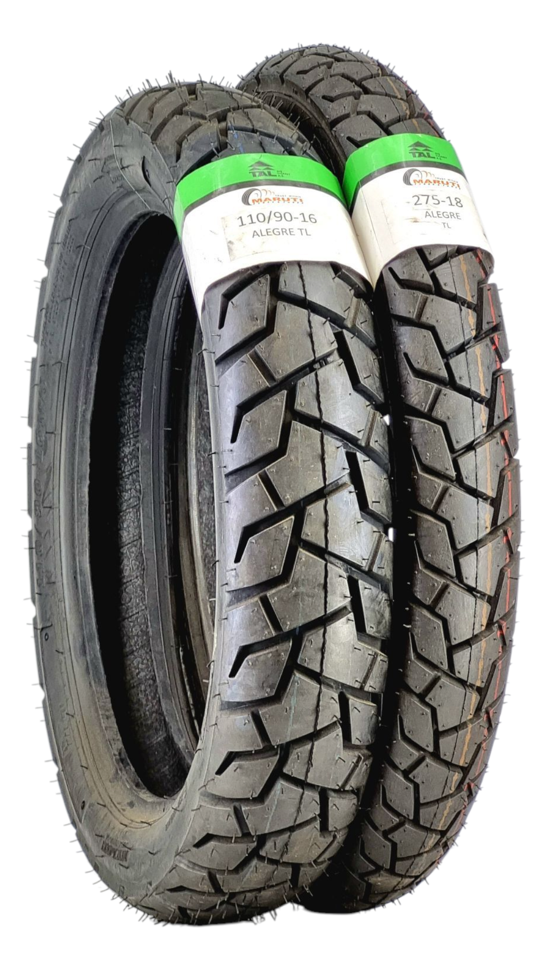 MARUTİ TYRES SET 110/90-16 ve 275-18 ön ve arka Kanuni Seyhan 150c, Suzuki Gn125 ,mondial Kt 125 ALEGRESET2